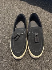 Zara Dark Blue Tassel Loafers