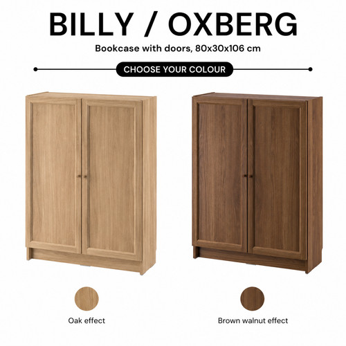 Ikea billy oxberg bookcase - ikea,
