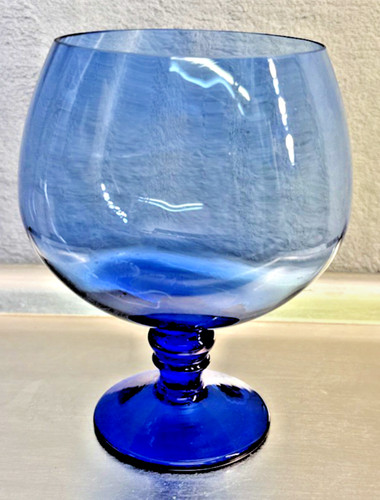 Vintage mid century blue glass - vintage,