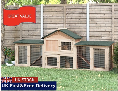 Rabbit hutch wooden bunny cage - hutch,
