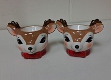 Pair of Reindeer Egg Cups, 5.5cmTall