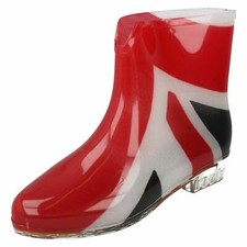 Ladies  x1195 union jack ankle wellingtons boots by spot on