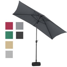 Folding Tilting Parasol Beach Sun Umbrella Rectangular Patio Garden Sunshade Set