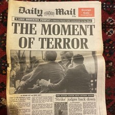 The Daily Mail Newspaper. Apr 14 1989. The Moment Of Terror. Princess Diana
