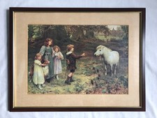 VINTAGE Framed Print A Tempting Bait 1906 by Arthur J Elsley 40X53cm