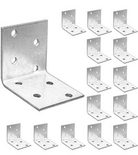 OMIdeas 20x galvanised steel L brackets for wood, fixing, joining, and repair
