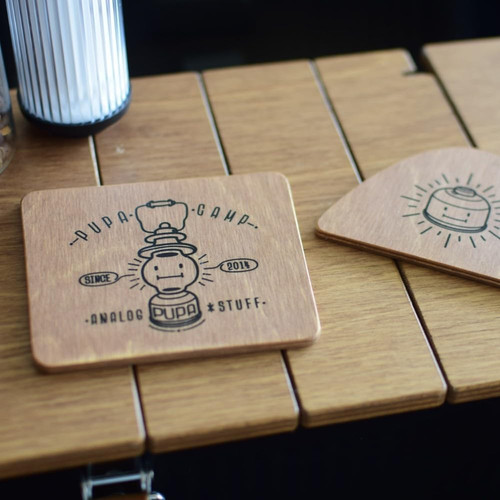 Magnetic wood coaster - wood,