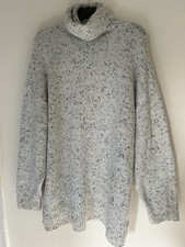 Women’s Zara Grey Knit Pullover Jumper Size S Long Sleeve Roll Neck