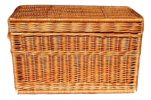 Wicker chest laundry basket - chest,