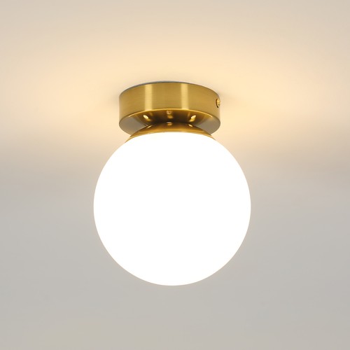 Modern white glass - globe, flush
