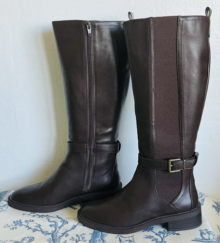 Brown faux leather knee - brown,