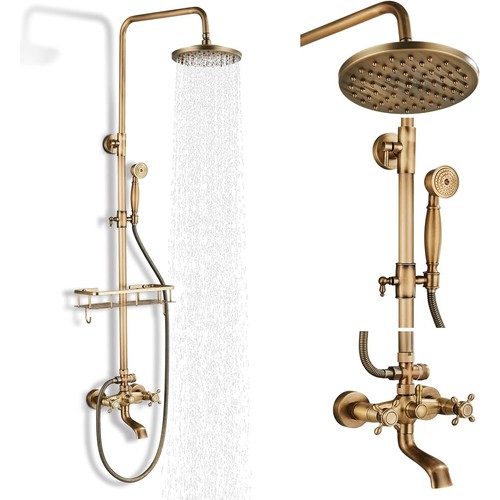 Antique brass bath rainfall - bath,