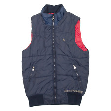 ABERCROMBIE & FITCH Mens Puffer Gilet Blue Nylon S