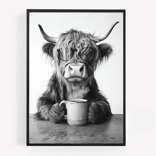 Funny kitchen highland cow