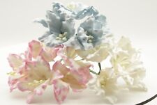 10x Mulberry paper Flowers Lily 35mm to  37mm large varied colours  