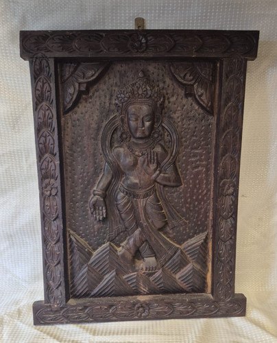 Vintage indian wooden carving - indian,
