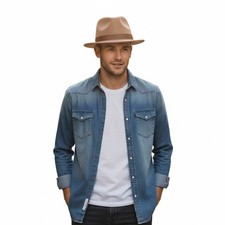 Men wool trilby - wool, hat