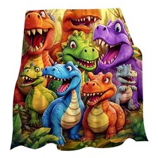 Flannel Dinosaur Blanket Soft Throw For Sensitive Skin Children Travel Nursery