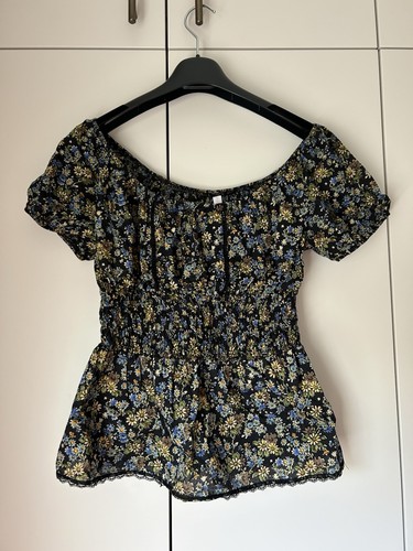 Floral smocked milkmaid peplum - floral,