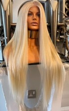Blonde Human Hair Blend Wig 613 Blonde Lace Front Wig Bleach Blonde Wig
