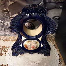 Vintage Empire Ware, Cobalt Blue Ceramic Clock Surround Casing