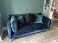 Loaf medium slow-mo sofa in twilight blue clever deep velvet Mint Condition 