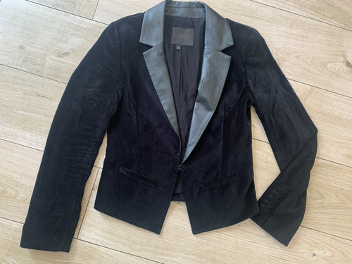 Velvet leather paige blazer - velvet,