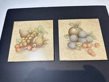 Pilkington Vintage Kitchen Wall Tile x2 Fruit Floral 6" x 6"