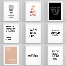 Inpirational Travel Quotes Framed Wall Art Prints Motivational Tavel Poster