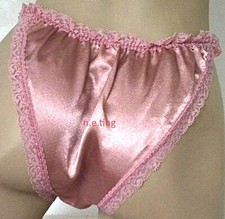 Frilly Pink Satin High Leg
