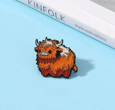 Cute Highland Cow Enamel Pin /