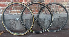 3 x Mavic 501 Retro tubular road bike wheels, Mach 2 CD2 rims, 2 front 1 rear