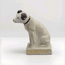 Vtg RCA Nipper Chalkware Dog