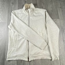 J. Lindeberg Full Zip Light Grey Fleece Lined Sweater Men's UK Size Large