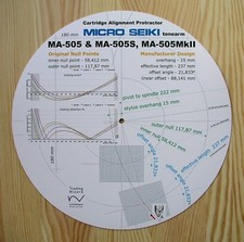 Cartridge Alignment Protractor for Micro Seiki MA-505/505S/505MkII Tonearms