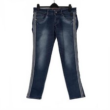 Lugano Men's Distressed Denim Jeans with Side Stripes