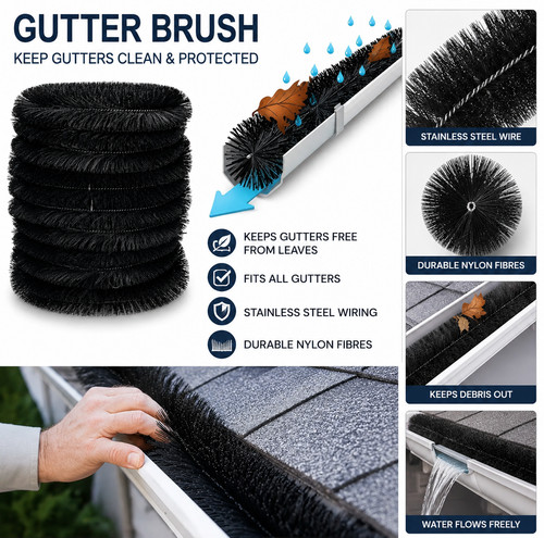 Gutter brush roof - leaf, guard