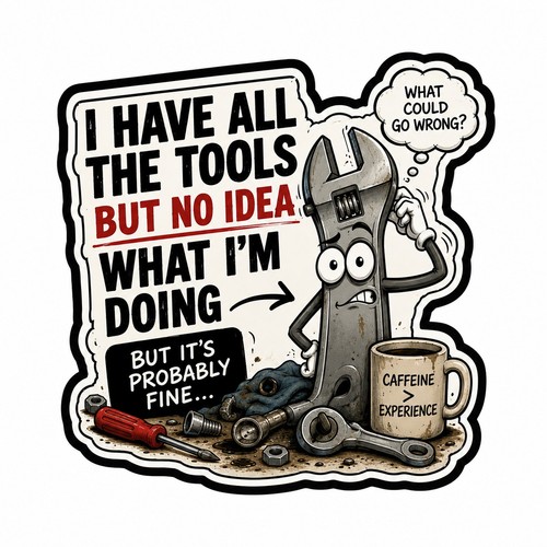 Tool box funny novelty sticker - box,