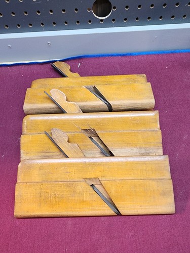 Three antique wooden hand - wooden,