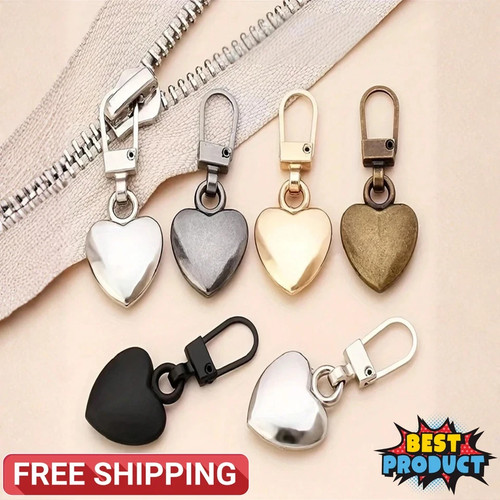 10pcs heart zipper - 10pcs, charm