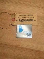 Original Vintage Gabrielle Designs Paddington  Care Card And Luggage Label. Vgc