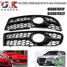 For 2005-2008 Audi A4B7 S-Line S4 Bumper Fog Light Honeycomb Lower Grille Grill*