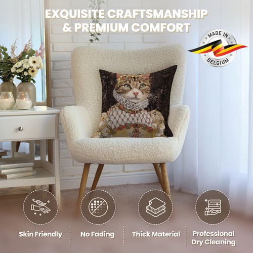 Grey cat sisi belgian tapestry - belgian,