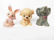 Vintage  squeaky toys Rubber Rabbit Elephant Dog rare
