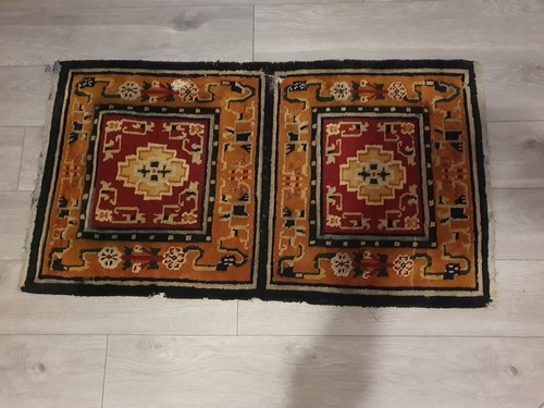 Antique tibetan rug under - tibetan,