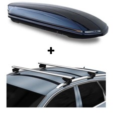 Roof Box VDPMAA580 + Aluminium Rail Bars for Hyundai Santa Fe 12 Onwards Re