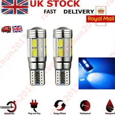 2PC W5W T10 501 10SMD CANBUS ERROR FREE BLUE 360 SIDELIGHT BULBS