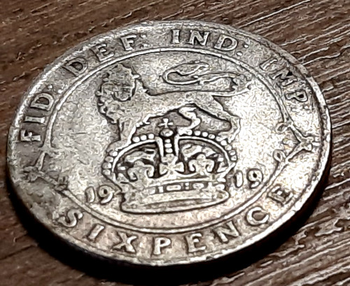 George silver sixpence 1919 - sixpence,
