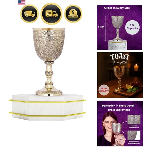 Medieval chalice goblet brass - goblet,