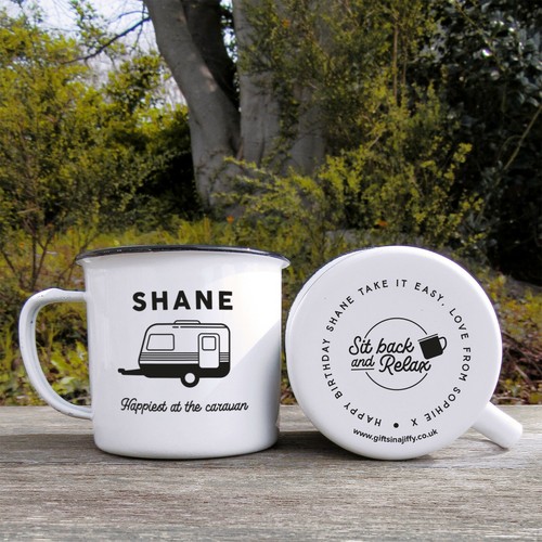 Personalised caravan mug tin - caravan,